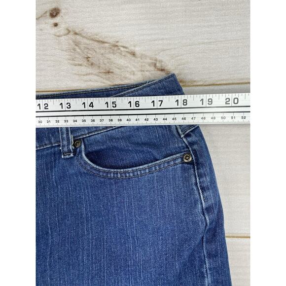 Lee Jeans Womens Size 16 Long Relaxed Bootcut High Rise Stretch Denim Distressed - Picture 4 of 11